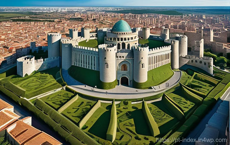 인덱스 투자자의 성공 전략 - **Prompt 1: The Diversified Financial Fortress**
A wide shot of a majestic, sturdy financial for...