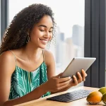 Home 11 인덱스 투자 전략의 장단점 분석 - **Financial Simplicity and Growth:** A diverse young Brazilian woman, in her late 20s, dressed in a ...