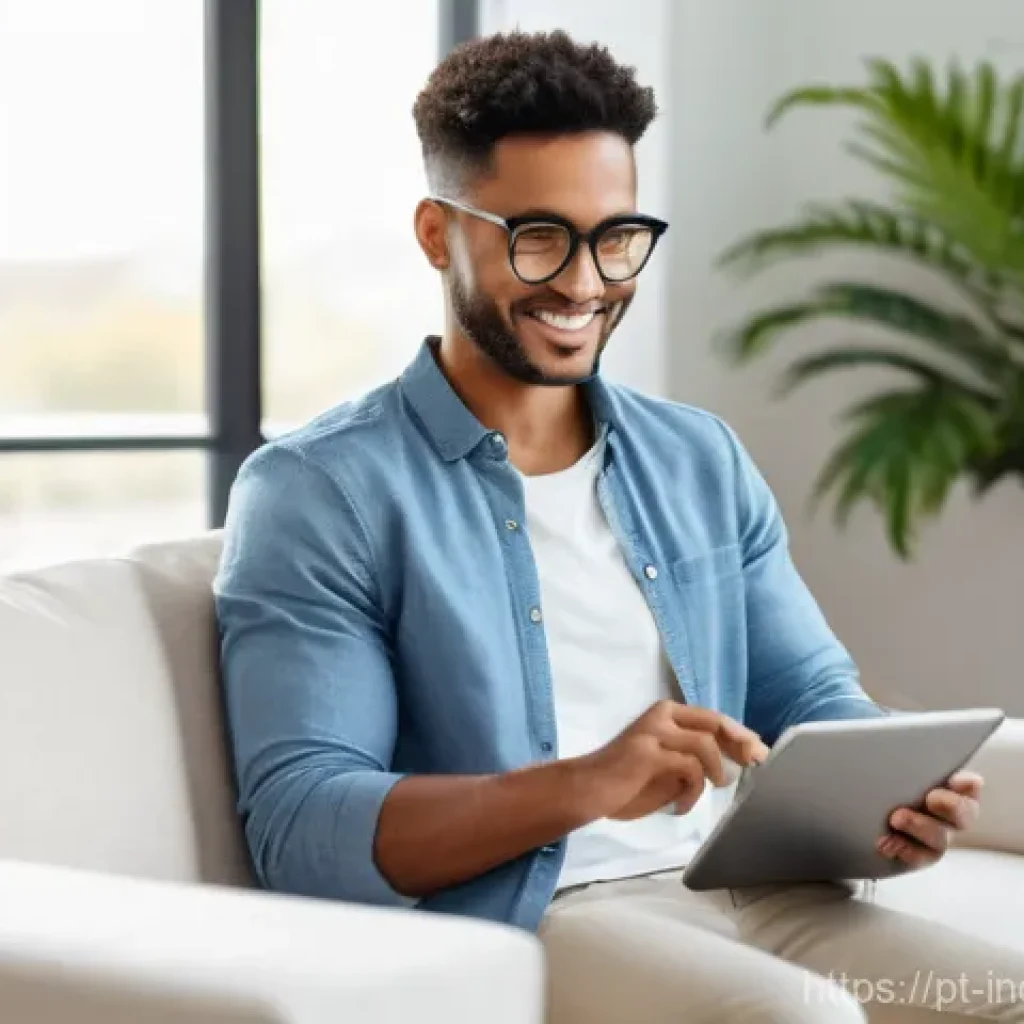 인덱스 펀드에서의 자주하는 질문 - **Prompt:** A young adult, around 25-35 years old, with a confident and serene expression, sits comf...