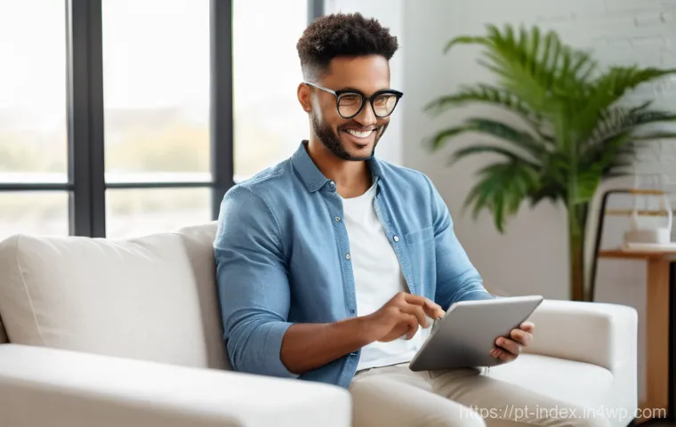 인덱스 펀드에서의 자주하는 질문 - **Prompt:** A young adult, around 25-35 years old, with a confident and serene expression, sits comf...