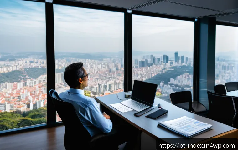 인덱스 투자와 경제 지표의 관계 - A professional Brazilian financial analyst sitting at a modern desk in a sleek office overlooking Sã...